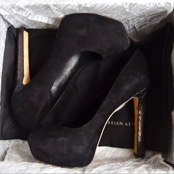 Sexy B Brian Atwood Black Pump Sz 7 - Picture 4 of 6